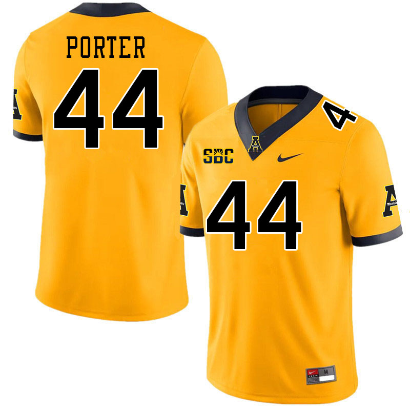Appalachian State Mountaineers #44 Rondo Porter College Football Jerseys Stitched-Gold